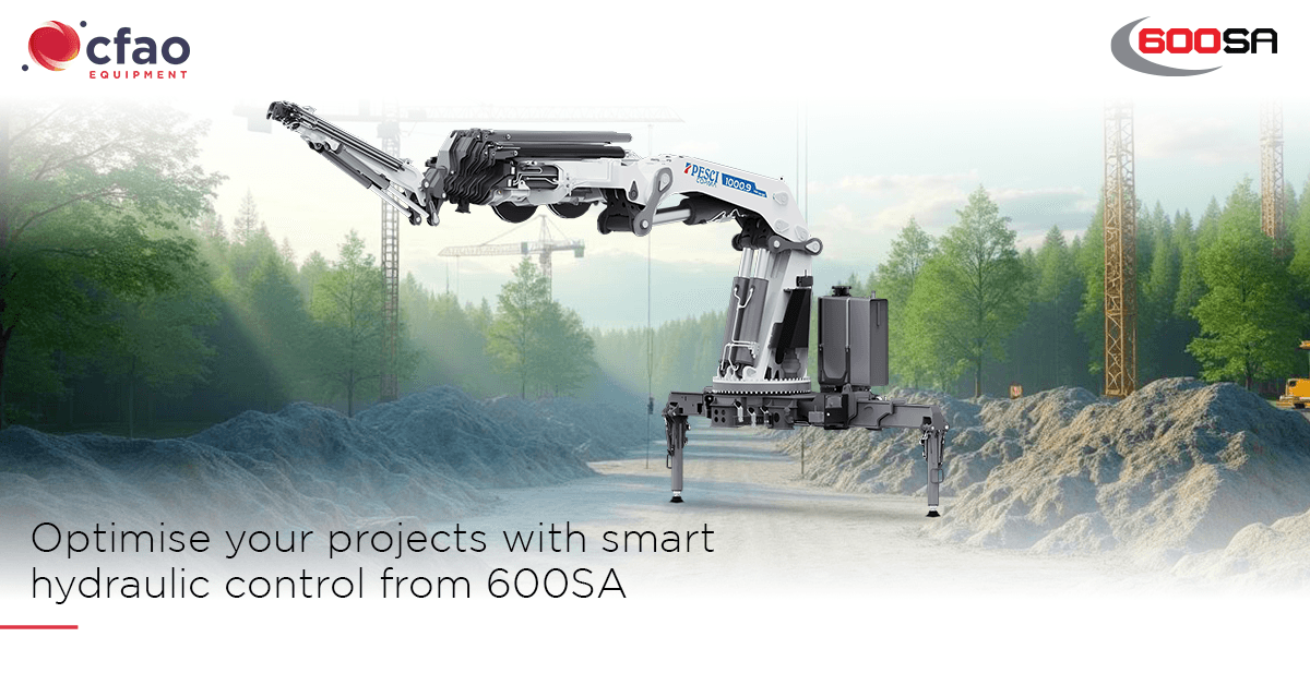 PESCI COPMA knuckle-boom crane on a construction site